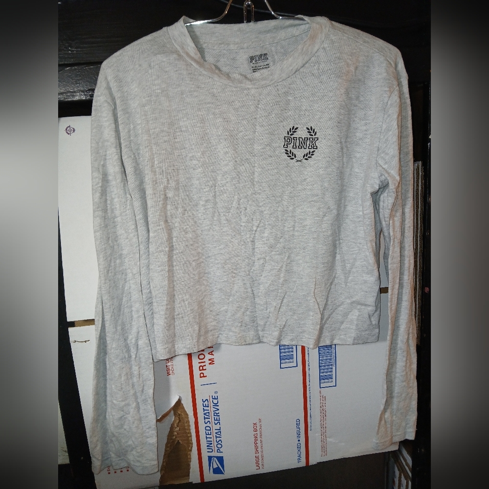 PINK Victoria's Secret Gray Long Sleeve Men's Shirt